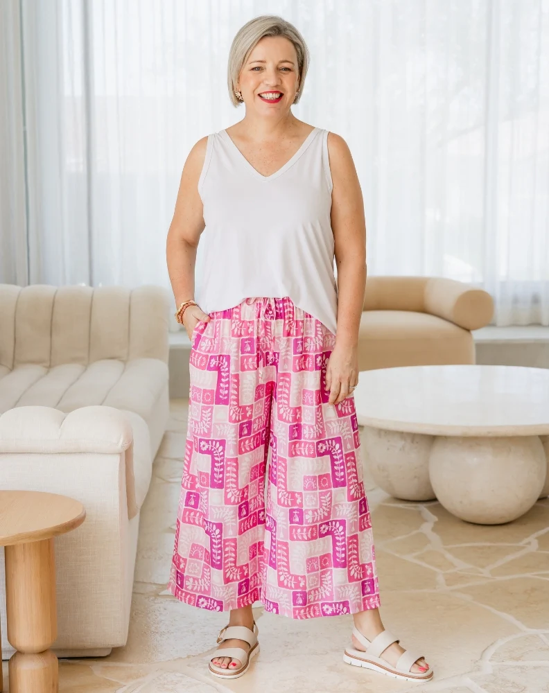 Lily Pant - Pink Postcard