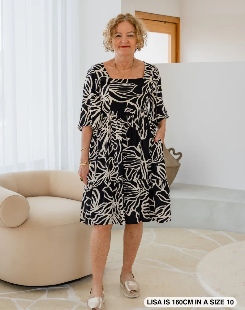 Alana Dress - Midnight Palm - Image 4