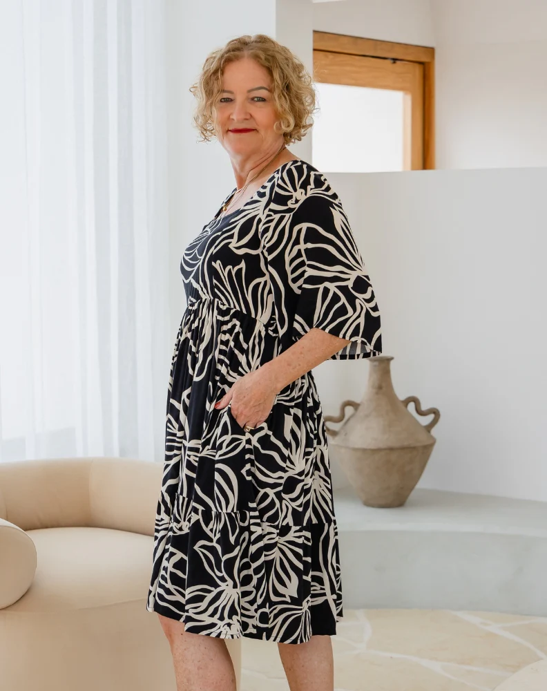 Alana Dress - Midnight Palm - Image 6