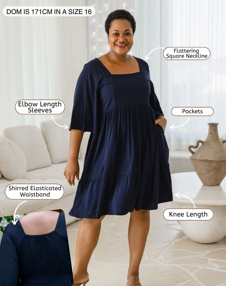 Alana Dress - Navy - Image 2