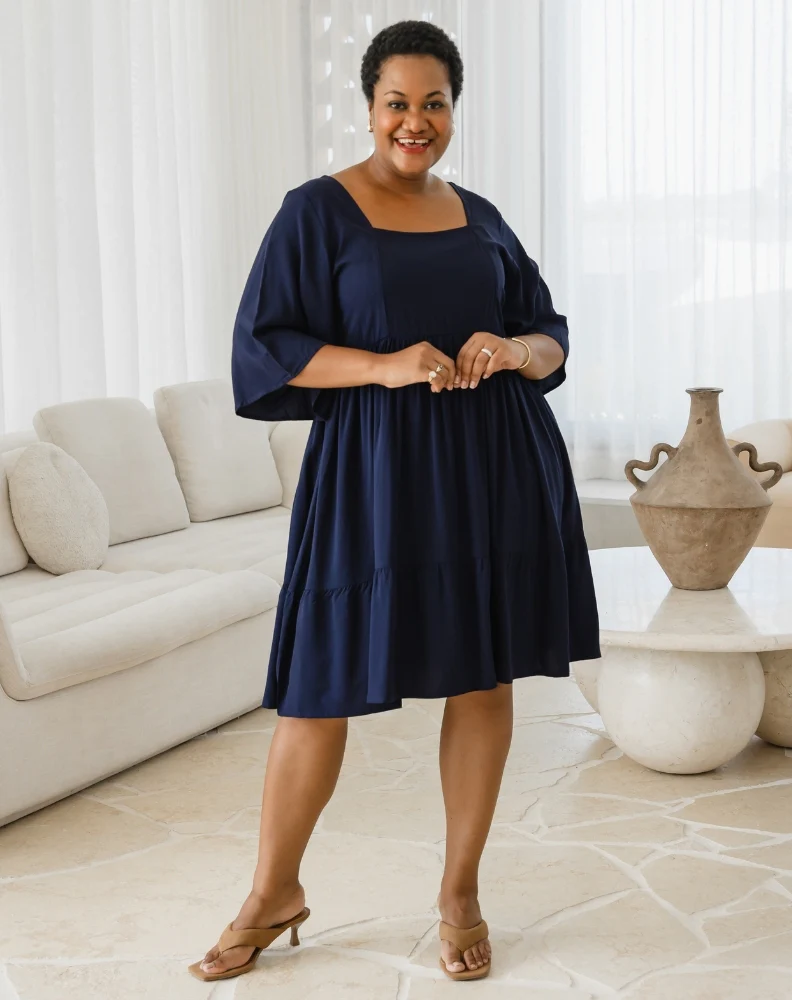 Alana Dress - Navy - Image 3