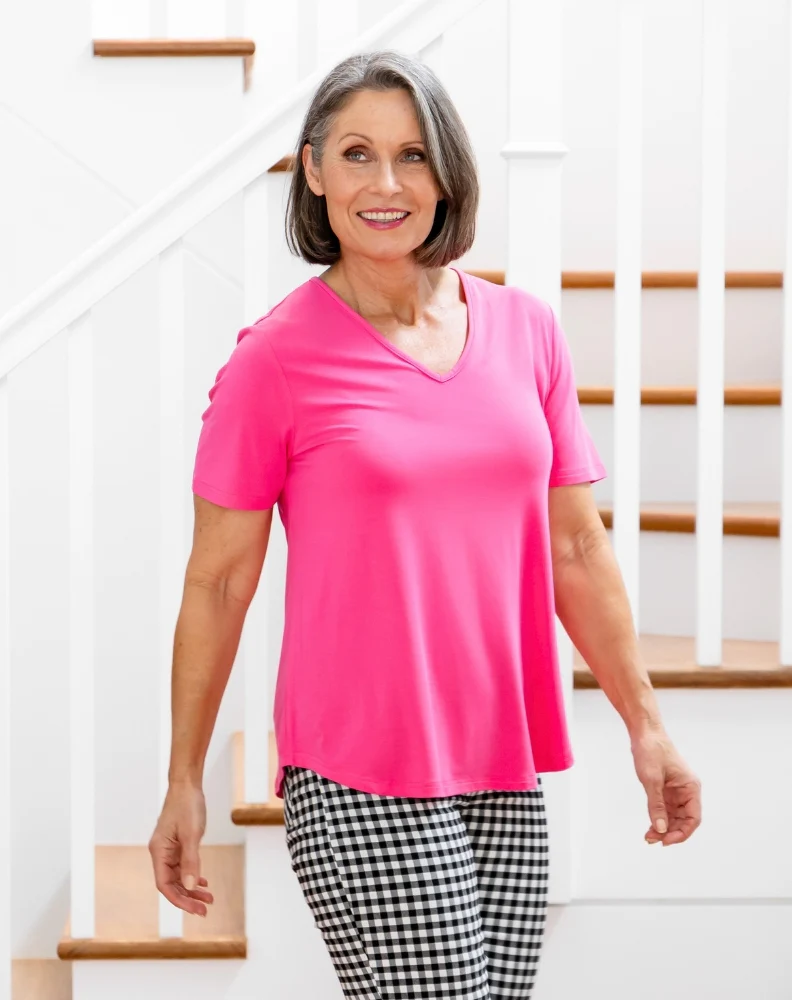 Elena V-Neck Tee - Candy - Image 5