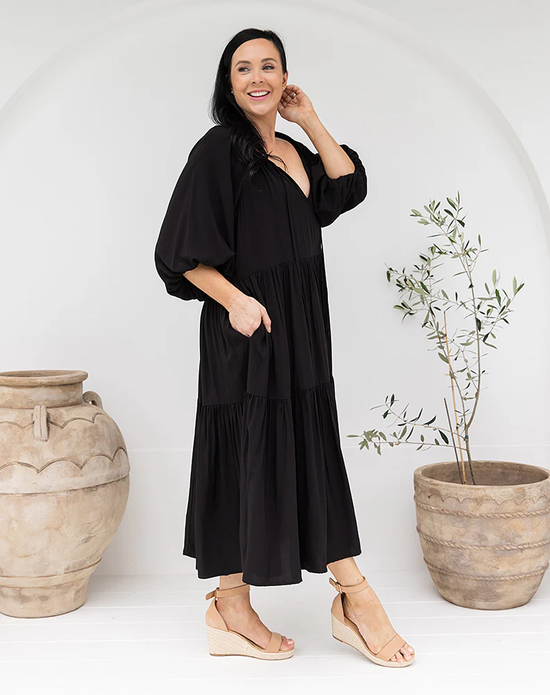 Jackson Midi Dress - Black - Image 5