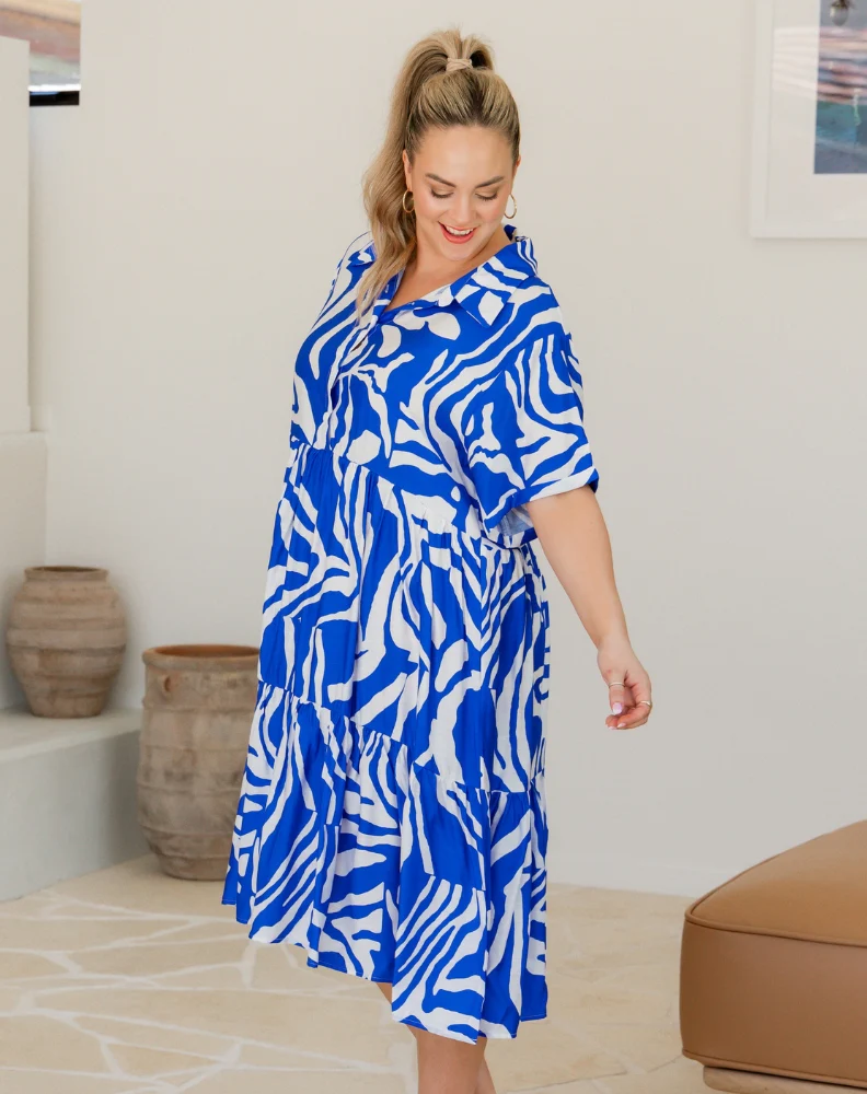 Amelia Dress - Blue Swirl - Image 11
