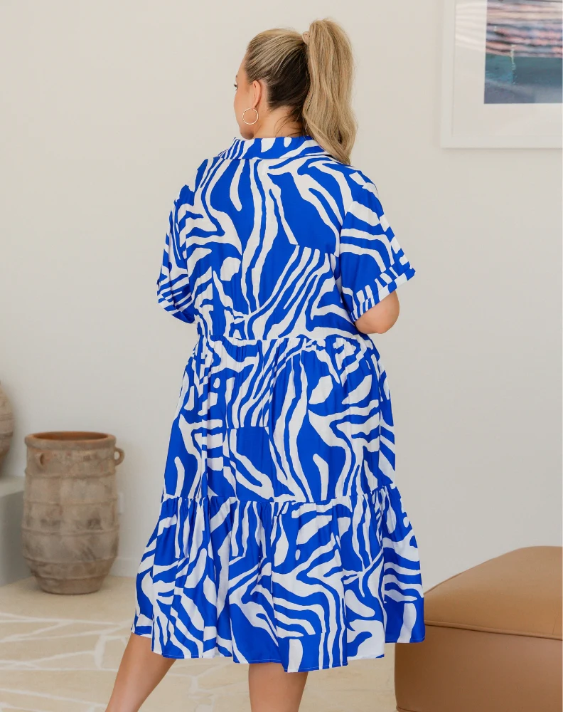 Amelia Dress - Blue Swirl - Image 12
