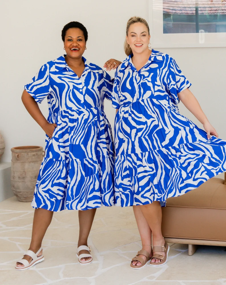 Amelia Dress - Blue Swirl - Image 3