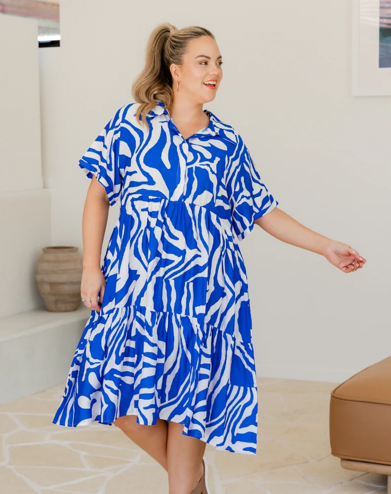 Amelia Dress - Blue Swirl - Image 5