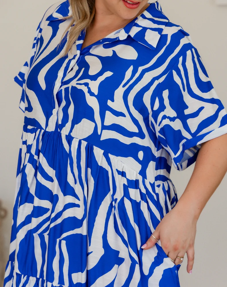 Amelia Dress - Blue Swirl - Image 7