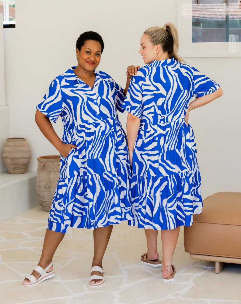 Amelia Dress - Blue Swirl - Image 8