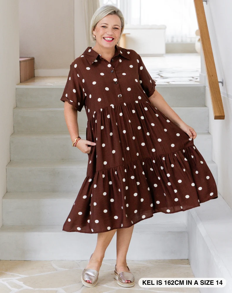 Amelia Dress - Chocolate Spot - Image 2
