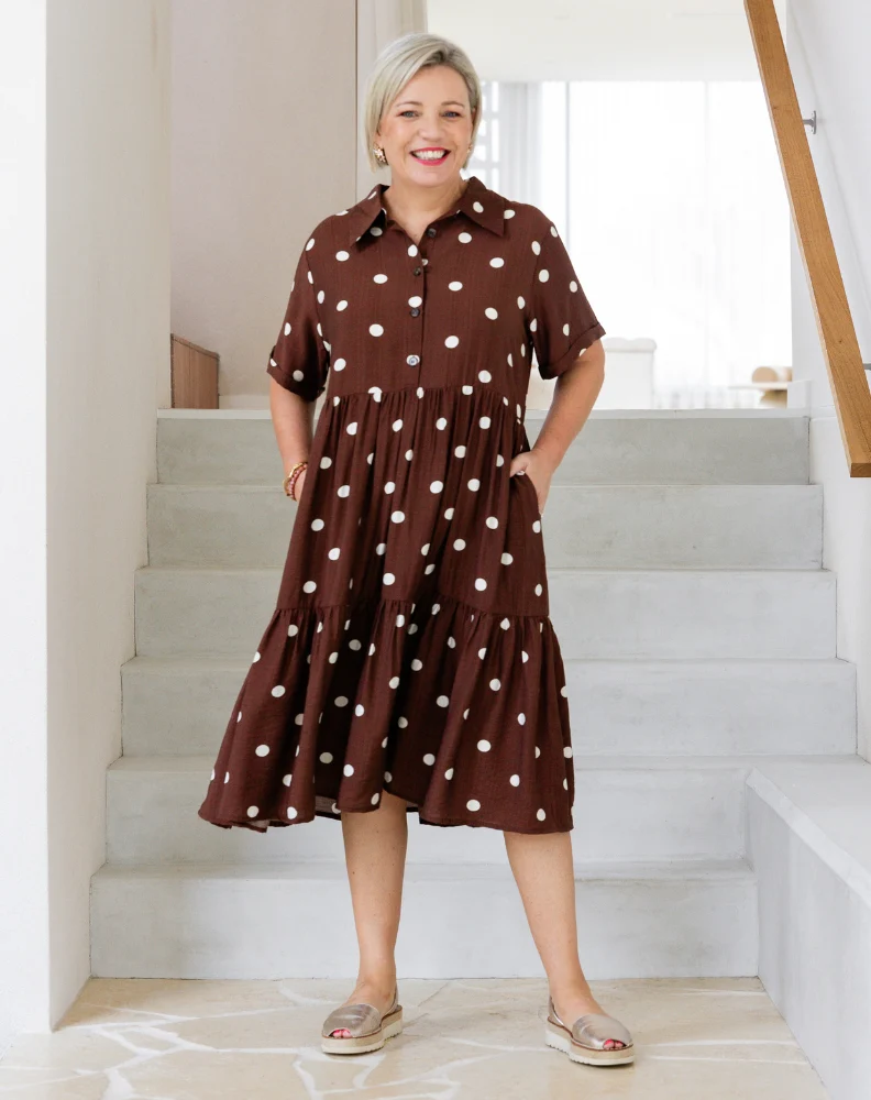 Amelia Dress - Chocolate Spot - Image 3