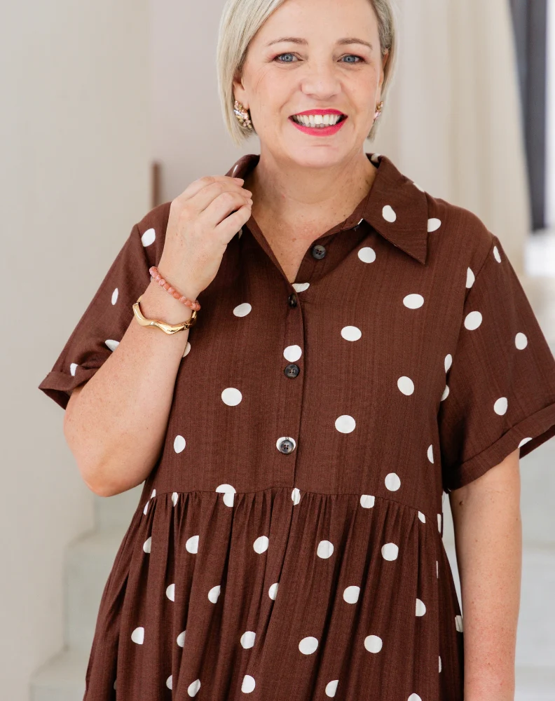 Amelia Dress - Chocolate Spot - Image 6