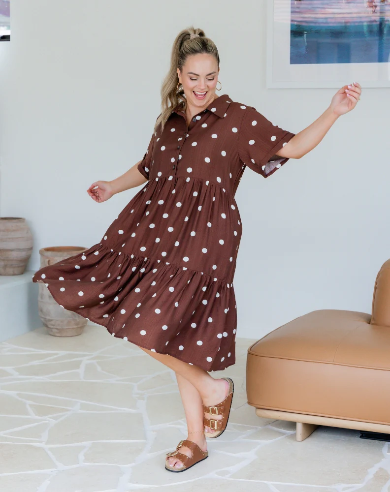 Amelia Dress - Chocolate Spot - Image 7