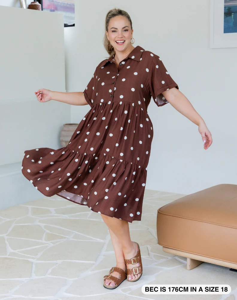 Amelia Dress - Chocolate Spot - Image 8
