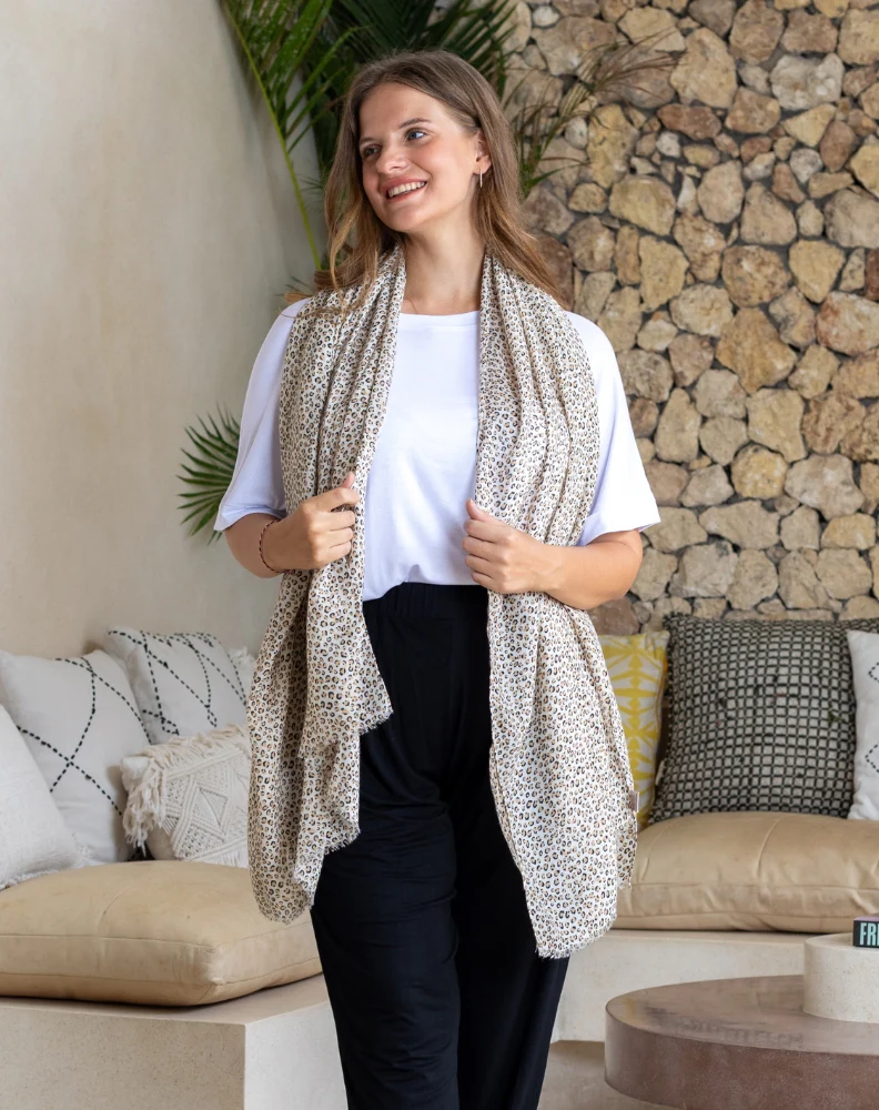 Animal Print Scarf - Small Leopard - Image 5
