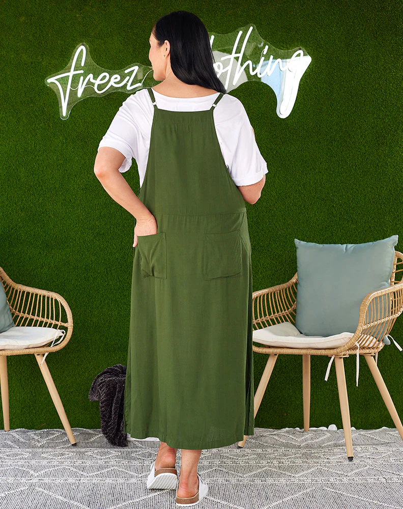 Apron Dress - Olive - Image 5