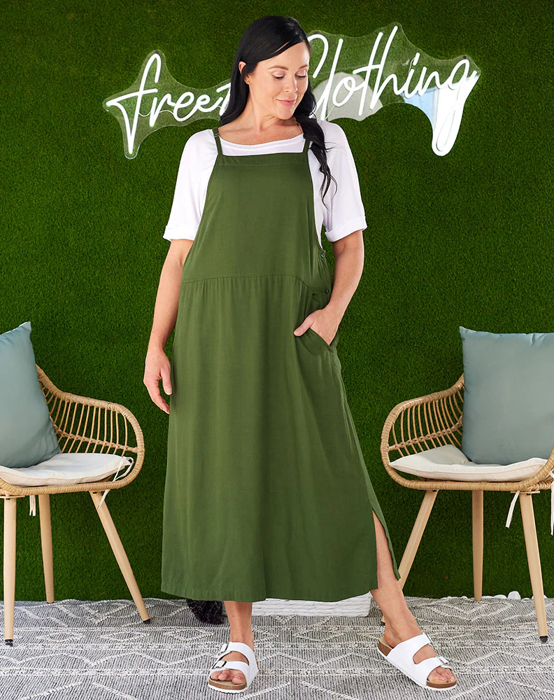 Apron Dress - Olive - Image 7