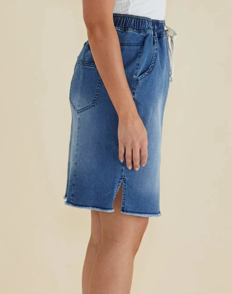 Augie Denim Skirt - Denim Blue - Image 3