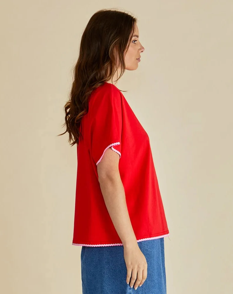 Avalon Tee - Red - Image 3