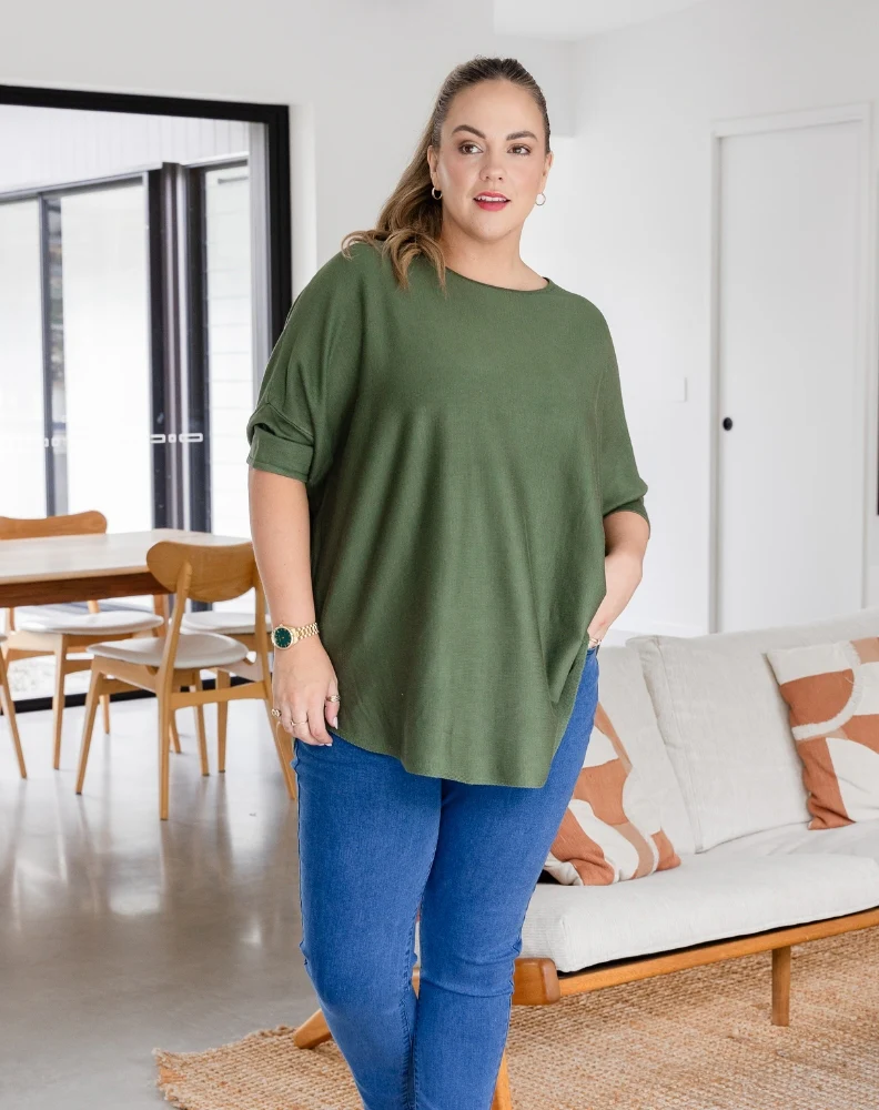 Batwing Knit - Khaki - Image 4