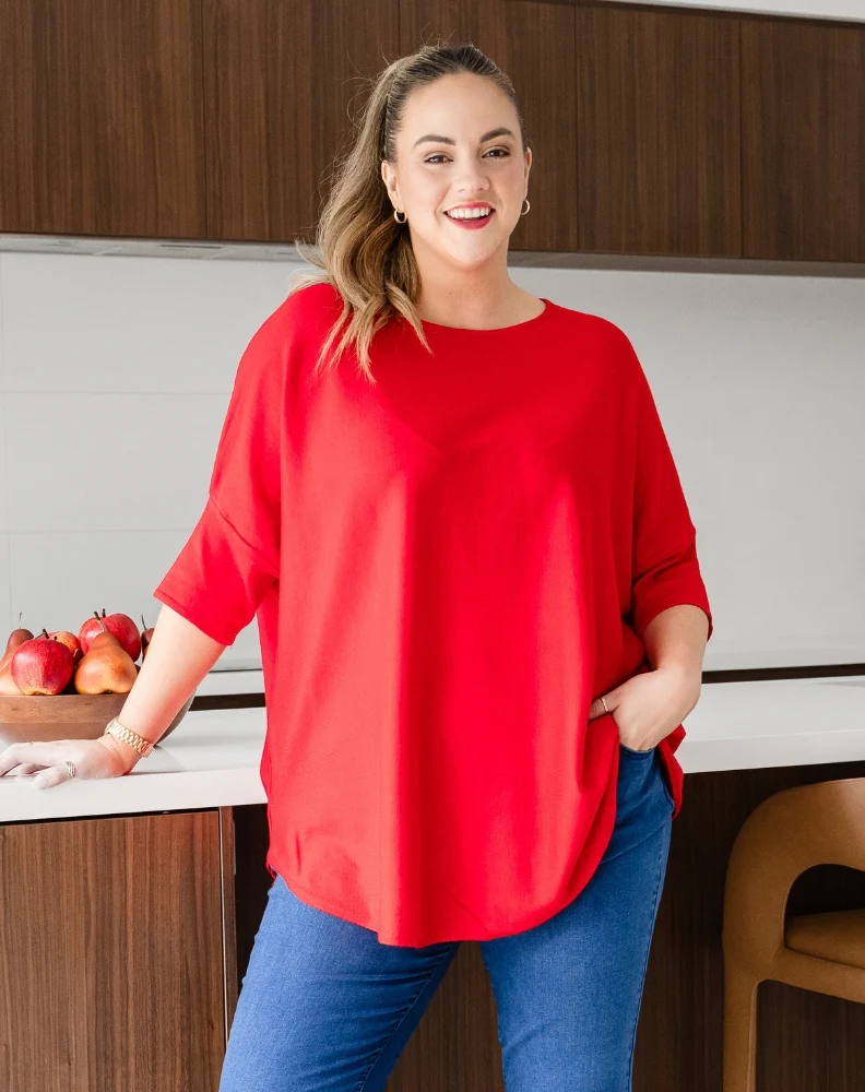 Batwing Knit - Red - Image 4