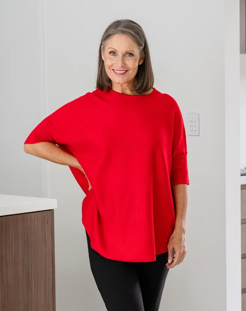 Batwing Knit - Red - Image 6