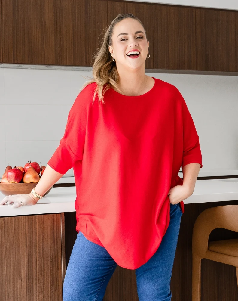 Batwing Knit - Red - Image 7