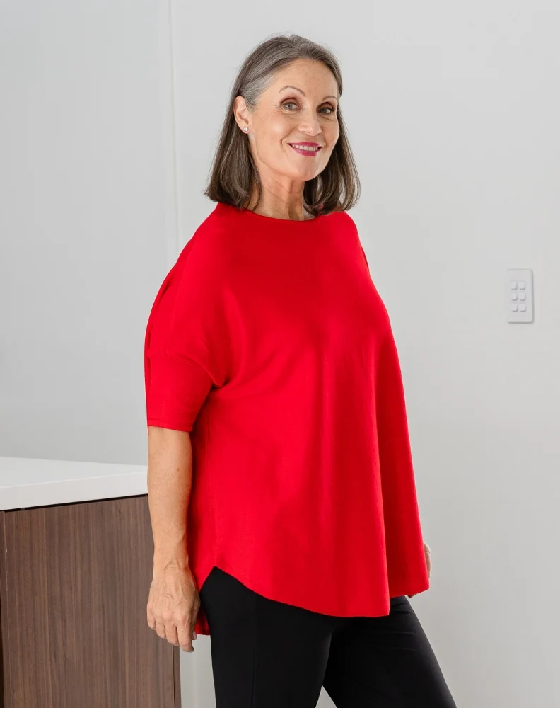 Batwing Knit - Red - Image 9
