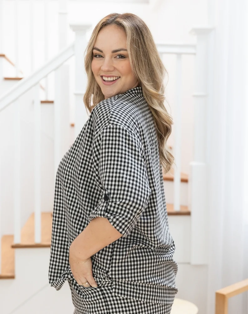 Bella Shirt - Black Gingham - Image 11