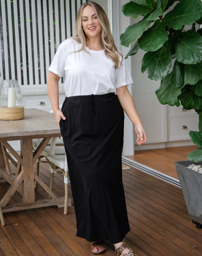 Bianca Bias Skirt - Black - Image 4