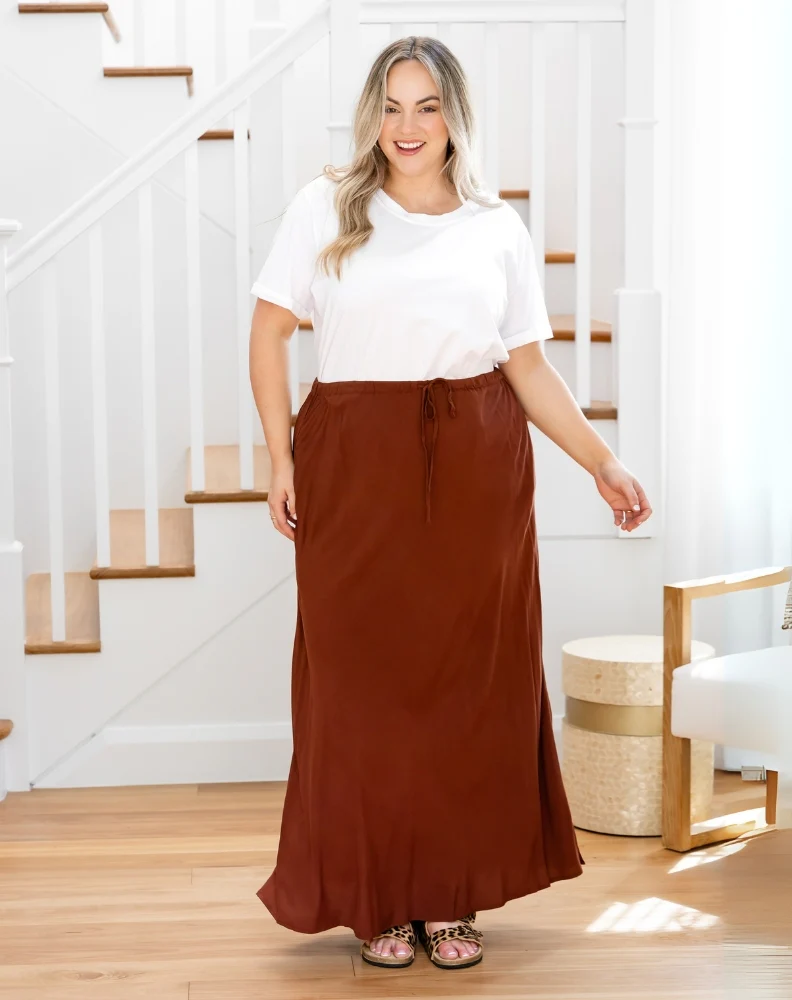 Bianca Bias Skirt - Mocha