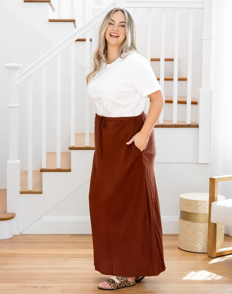 Bianca Bias Skirt - Mocha - Image 6