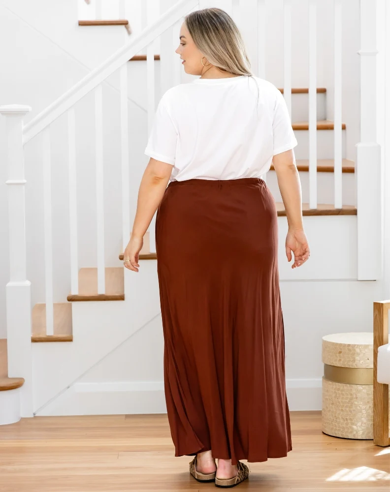 Bianca Bias Skirt - Mocha - Image 9