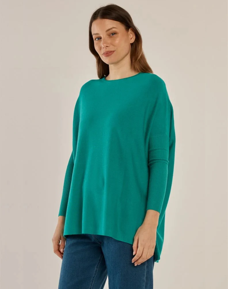 Blakely Batwing Sweater - Teal - Image 2