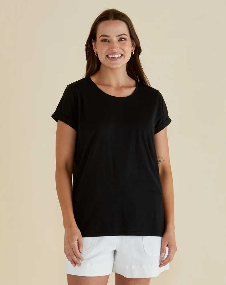 Caia Crew Tee - Black
