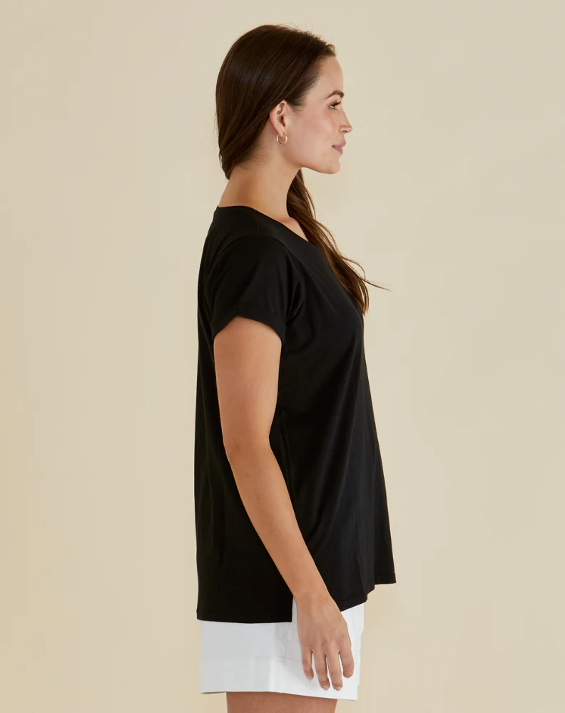 Caia Crew Tee - Black - Image 3