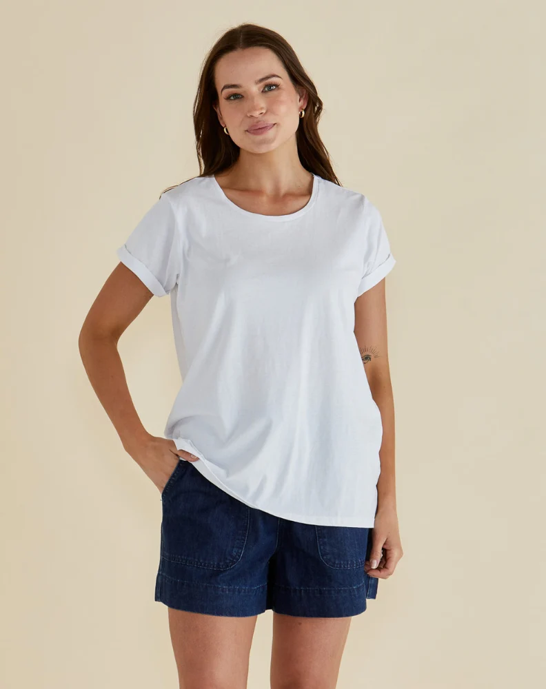 Caia Crew Tee - White
