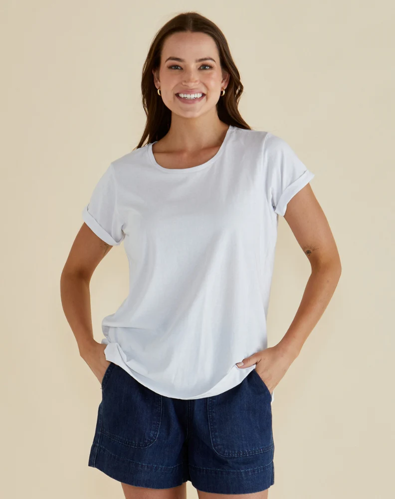 Caia Crew Tee - White - Image 2