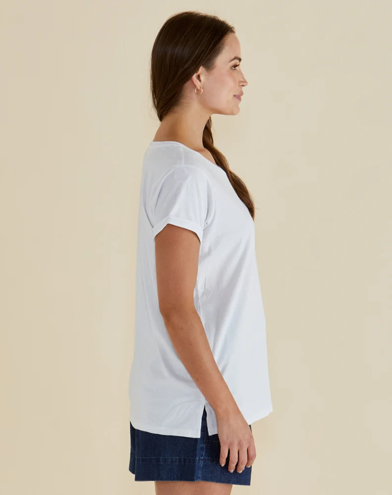 Caia Crew Tee - White - Image 3