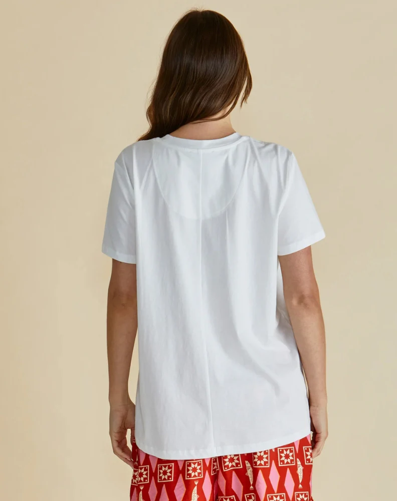 Caia Crew Tee - White - Image 4