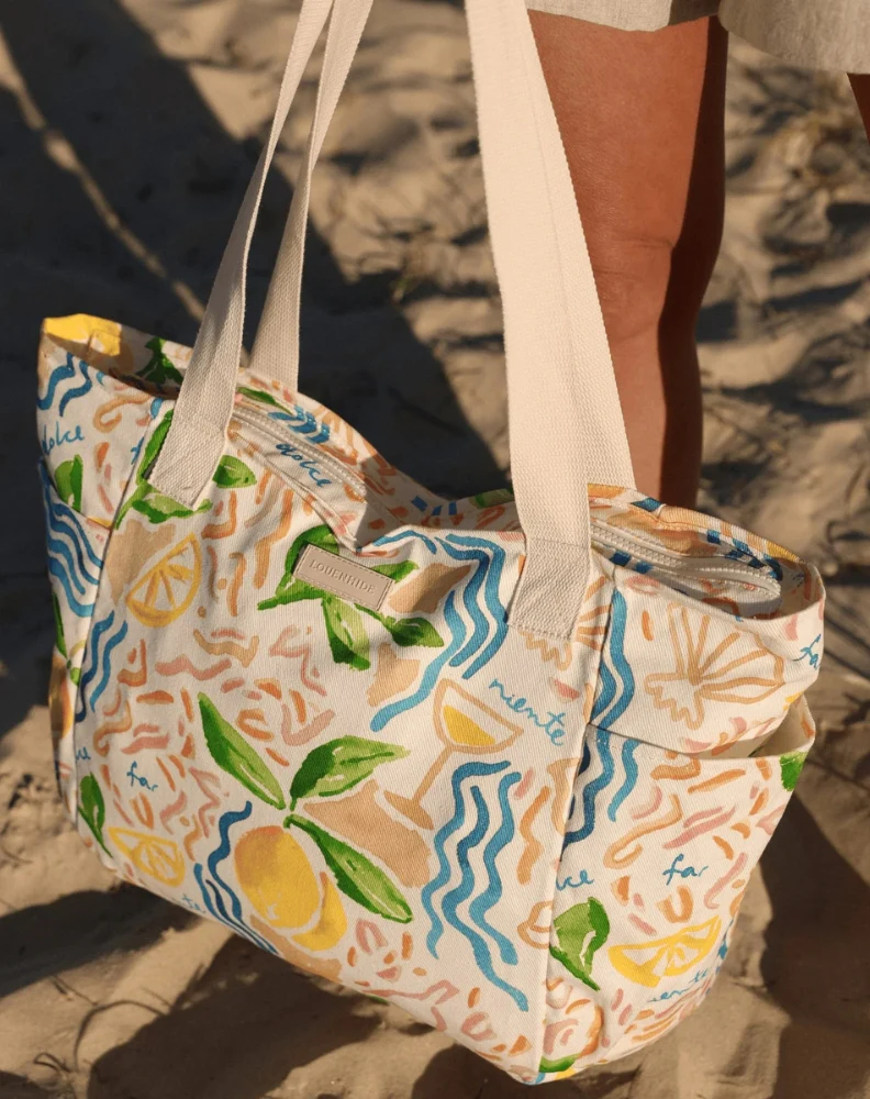 Charlotte Canvas Tote Bag - Lemon Print - Image 2