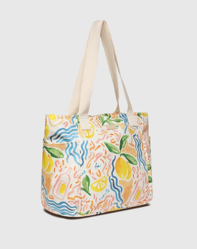 Charlotte Canvas Tote Bag - Lemon Print - Image 4
