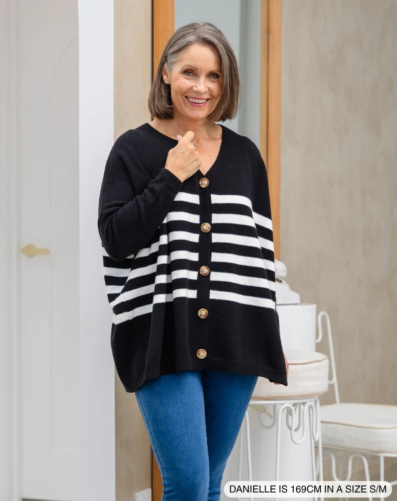 Chelsea Knit - Black White Stripe - Image 3