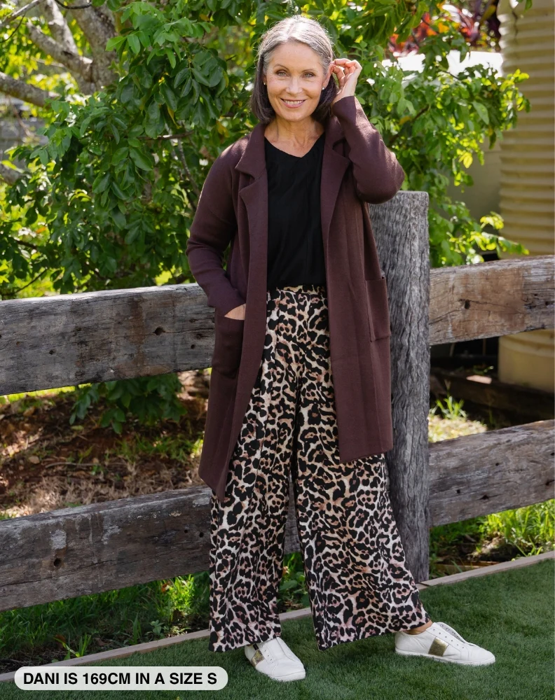 Chloe Knit Coatigan Chocolate - Image 4