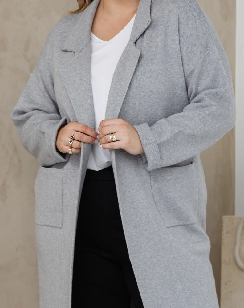 Chloe Knit Coatigan Grey - Image 12