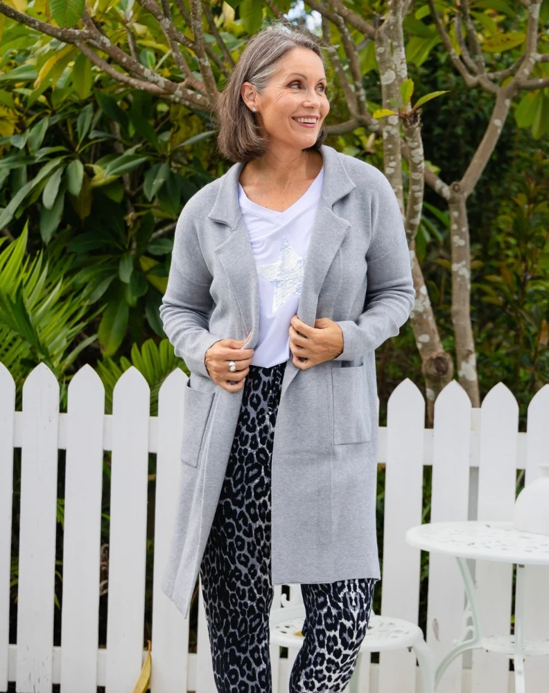 Chloe Knit Coatigan Grey - Image 9