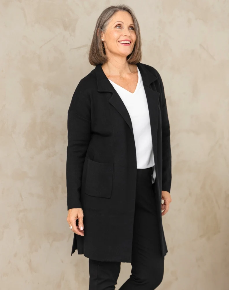 Chloe Knit Coatigan Black - Image 10