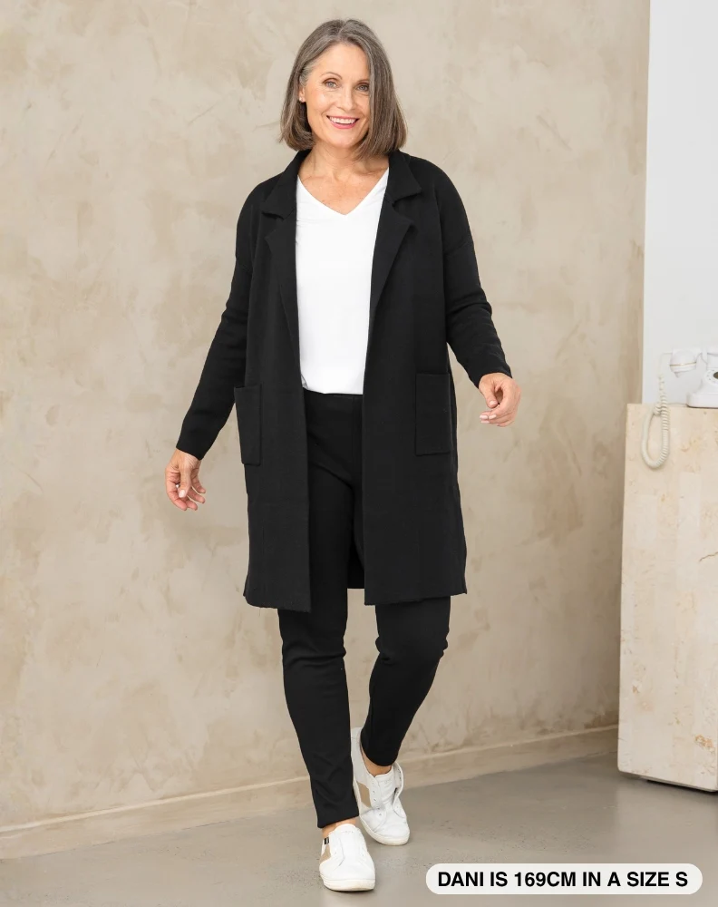 Chloe Knit Coatigan Black - Image 5