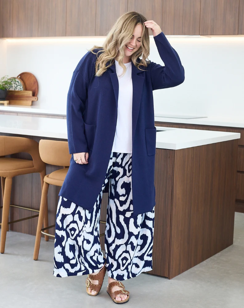 Chloe Knit Coatigan Navy - Image 11