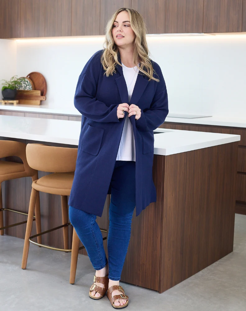 Chloe Knit Coatigan Navy - Image 5